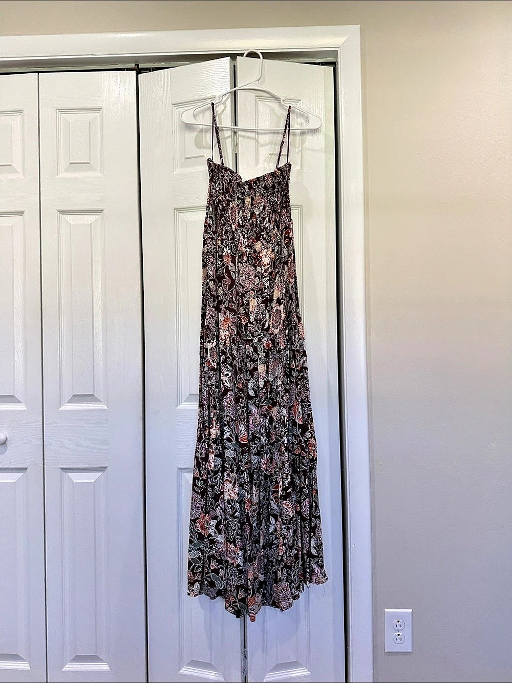 Floral Maxi Dress in Black & Pink